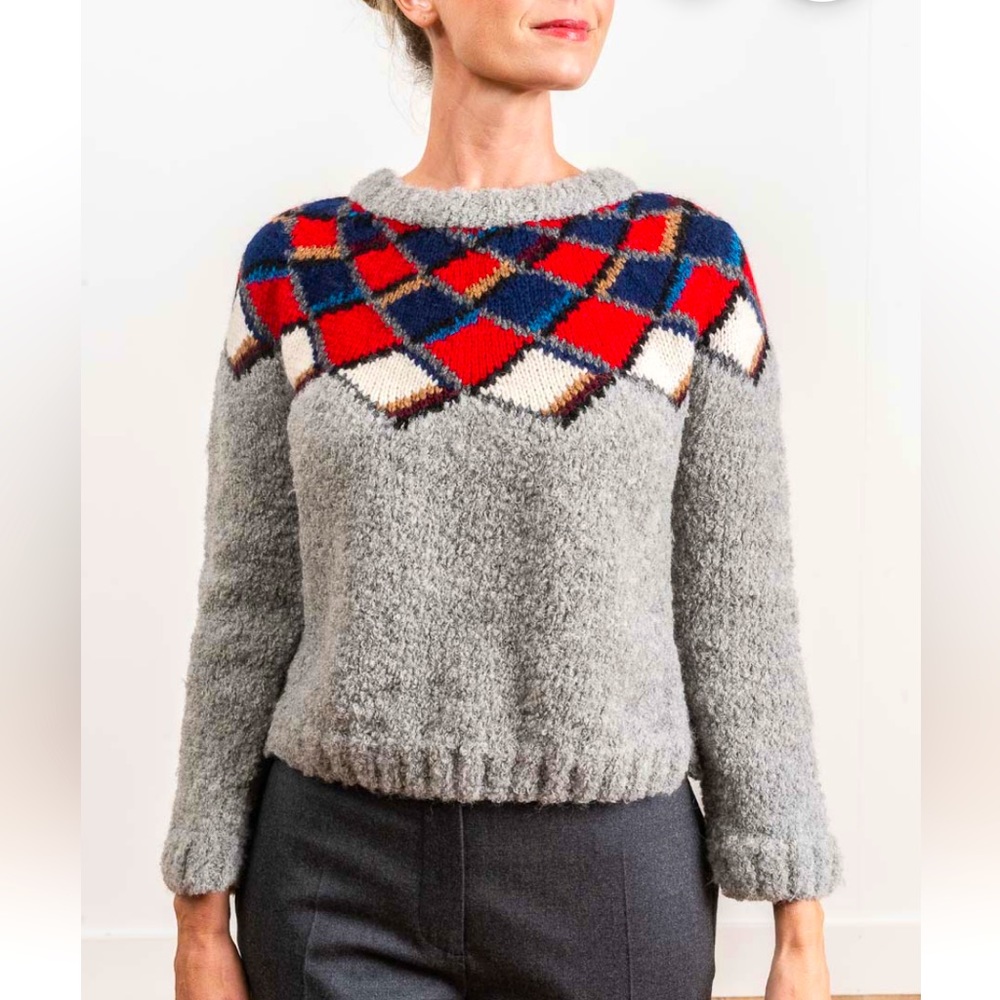 Smythe x Augden Argyle Alpaca Blend Sweater S